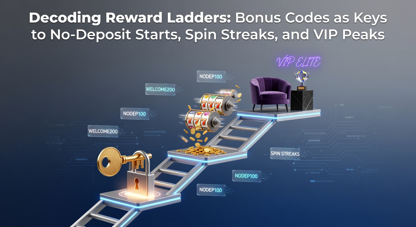 Vibrant digital vault unlocking glowing bonus codes amid cascading slot reels and ascending VIP ladders