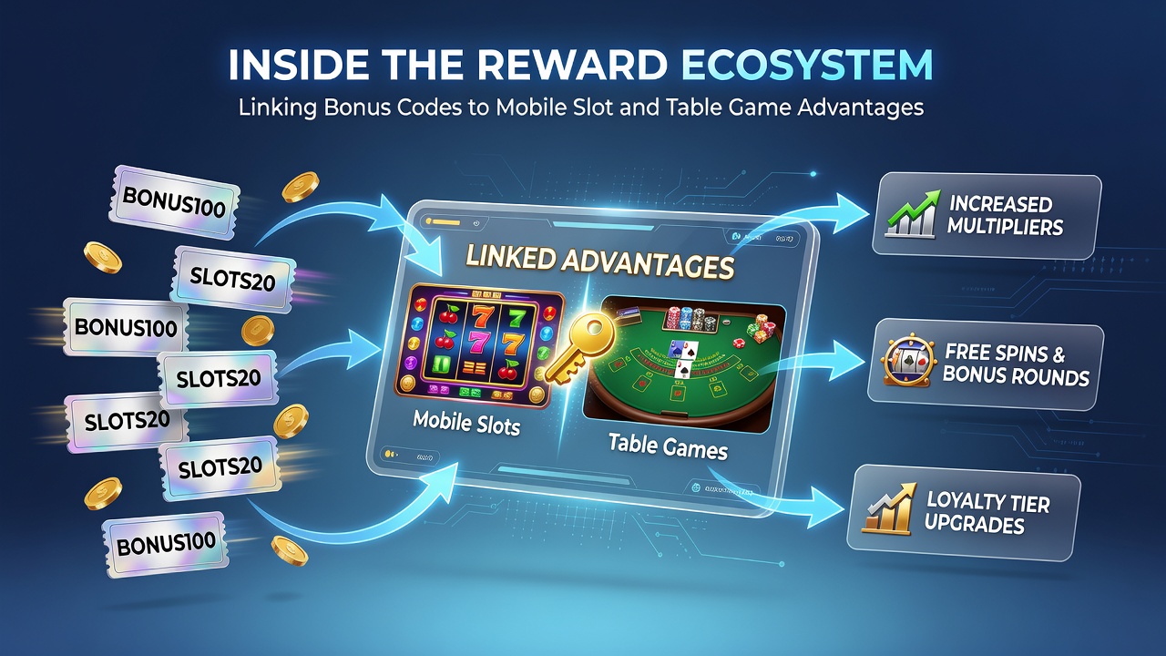Table game screen with applied bonus advantages from code redemption on mobile