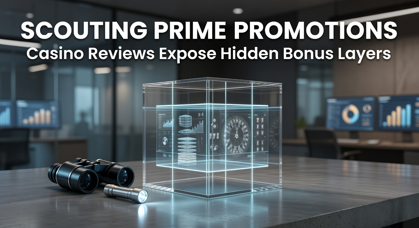 Layered casino bonus promotions illustrated with cascading rewards and review spotlights highlighting hidden terms