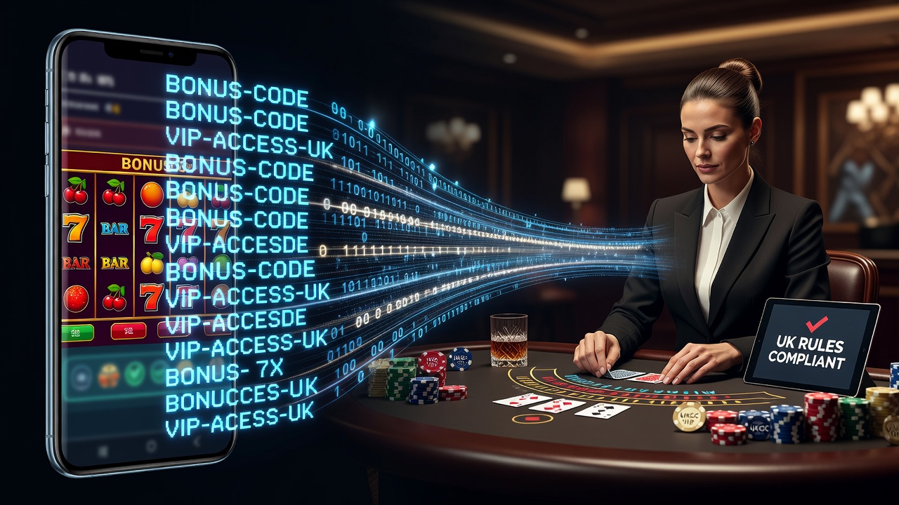 Diagram showing mobile slot bonus code sequences flowing into live dealer VIP structures