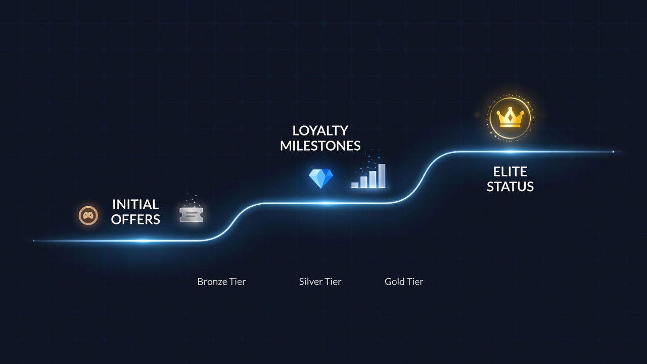 Players advancing through loyalty tiers in online gaming platforms