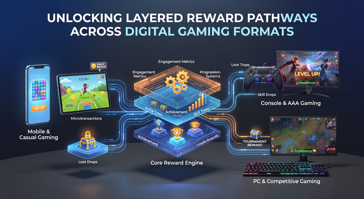 Visual diagram of reward pathway connections between slot games, live tables and mobile loyalty programs